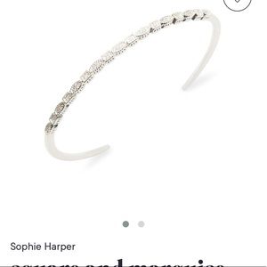 Square and Marquise silver cuff by Sophie Harper